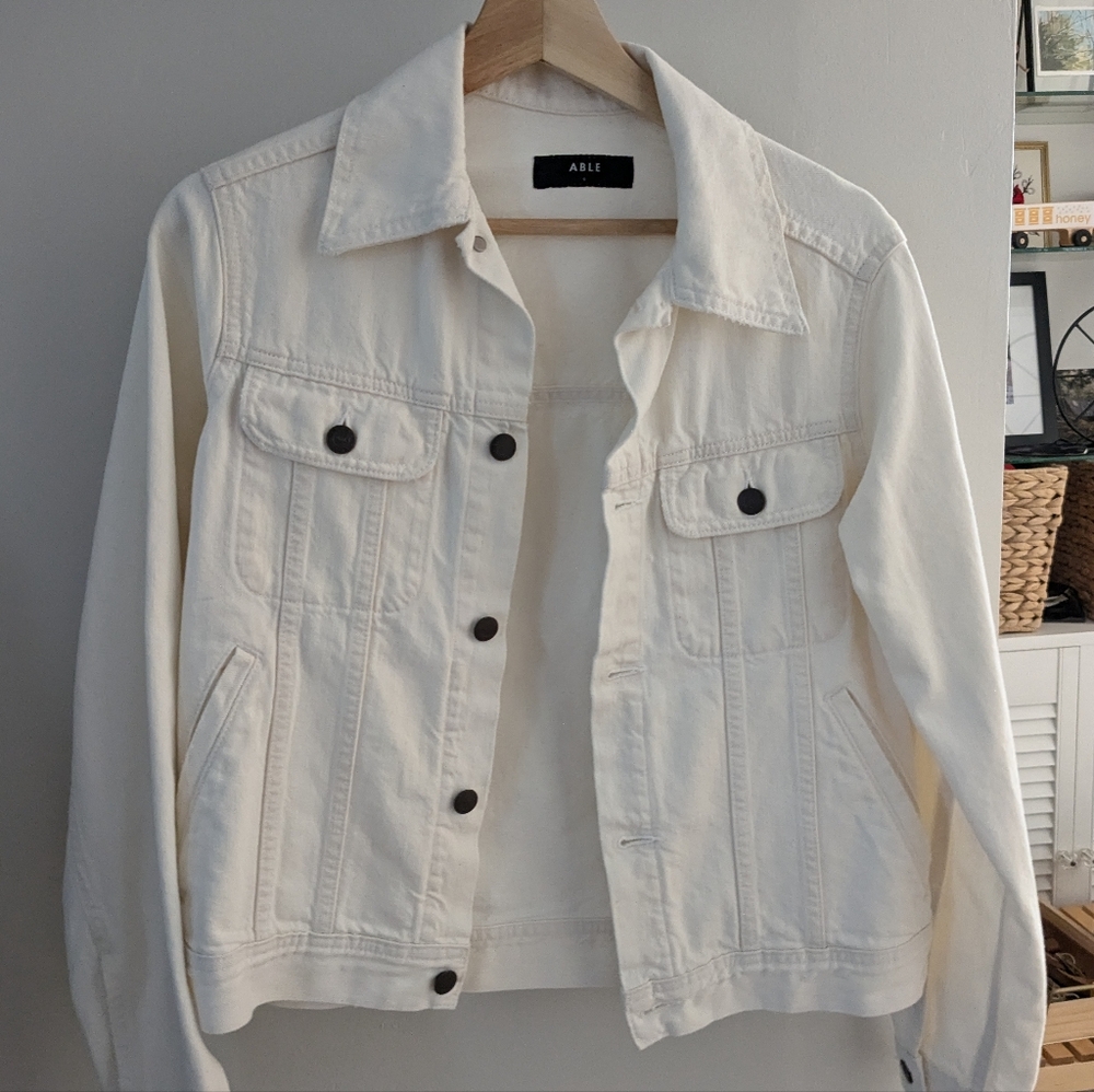 Able white denim jacket - bailey classic jacket